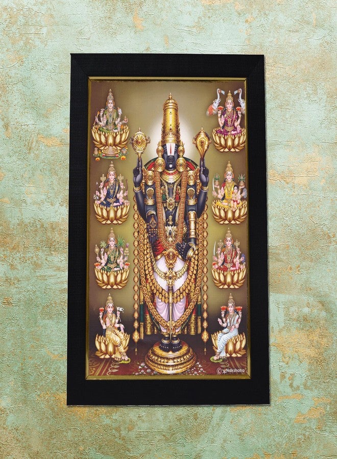 101Temples 101 Temples - Divinity Eternity Spirituality Asta Lakshmi Tirupati Balaji God Wooden Photo Frame with Wall Hook, 1 Piece | 10” x 13”, Matt Finish - Image 5